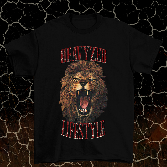 HEART OF A LION BLACK TEE w/ OFF Burgandy/White Letters